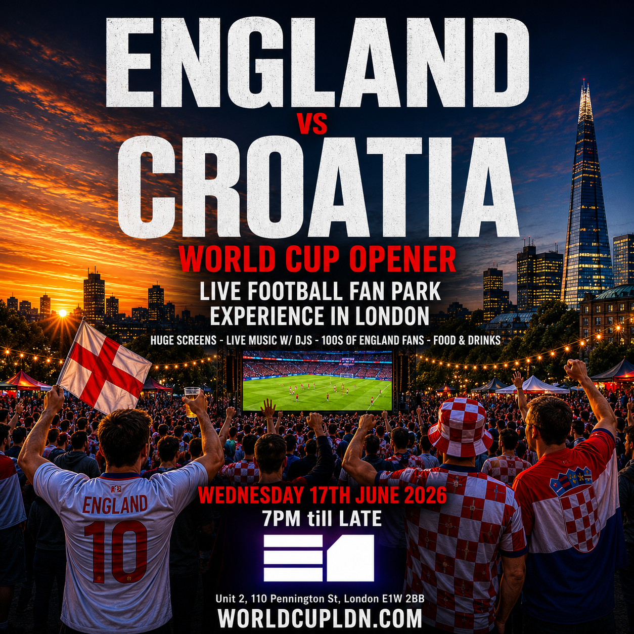 ENGLAND VS CROATIA (WORLD CUP OPENER)