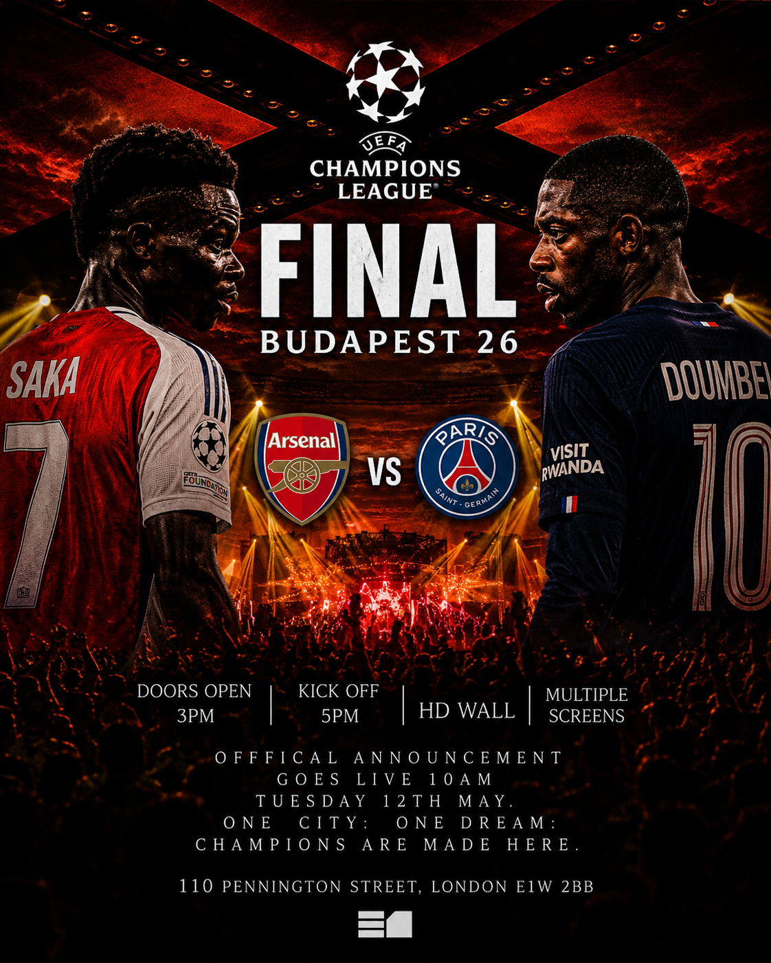 Champions League Final: Arsenal vs PSG