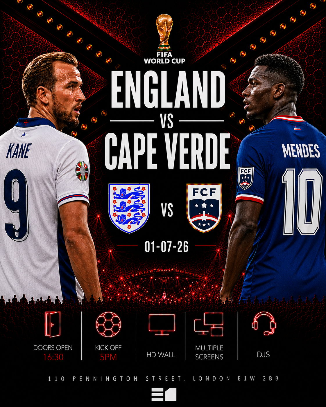England vs Cape Verde World Cup Round Of 32